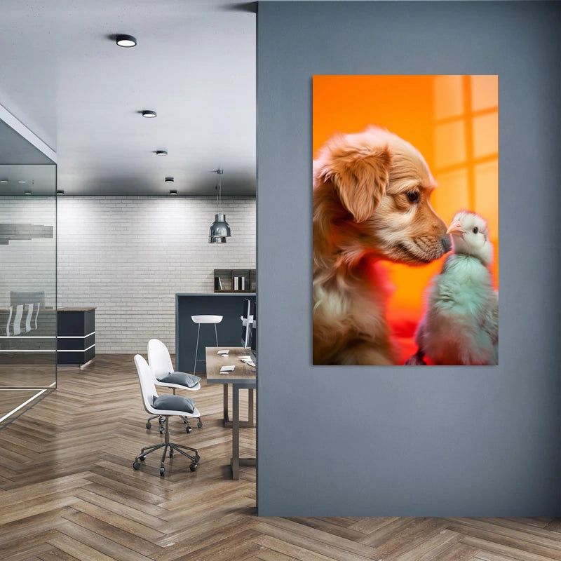 Portrait Dog With Bird