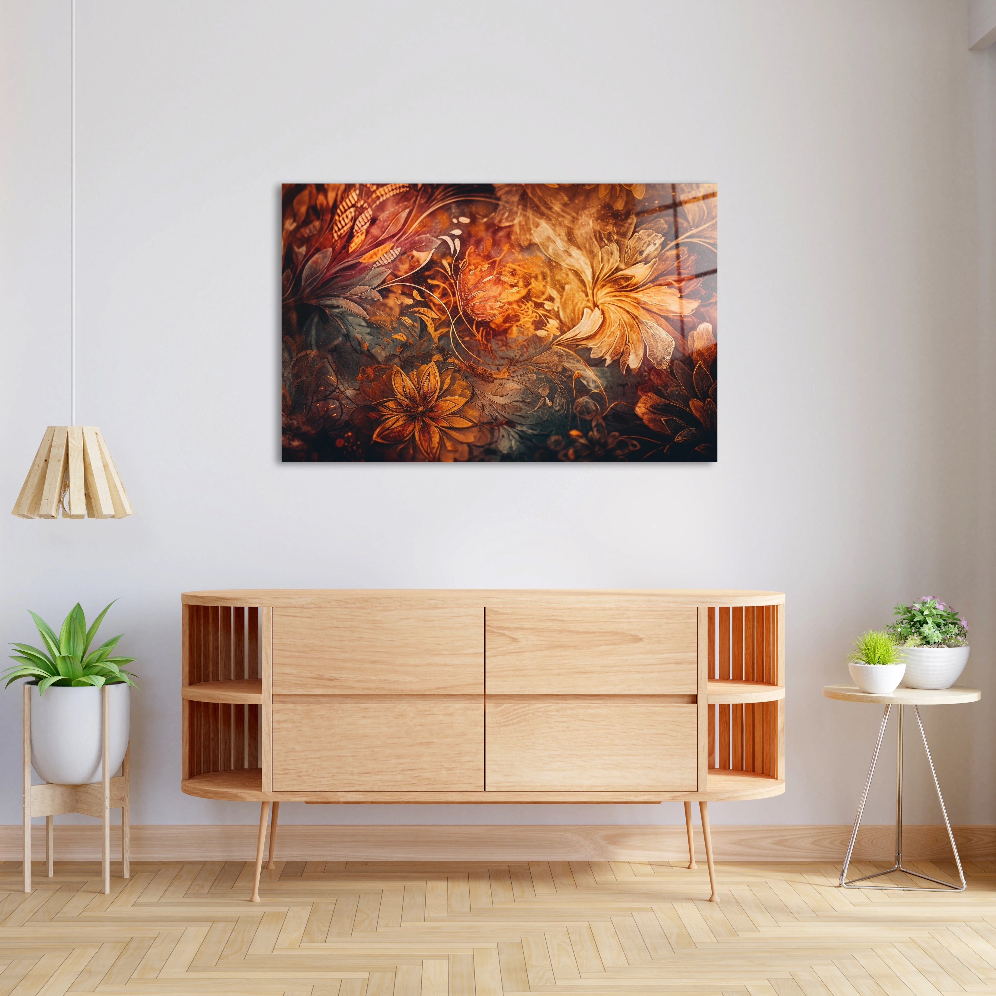 Floral Elegance Painted Antique Wallpaper Backdrop