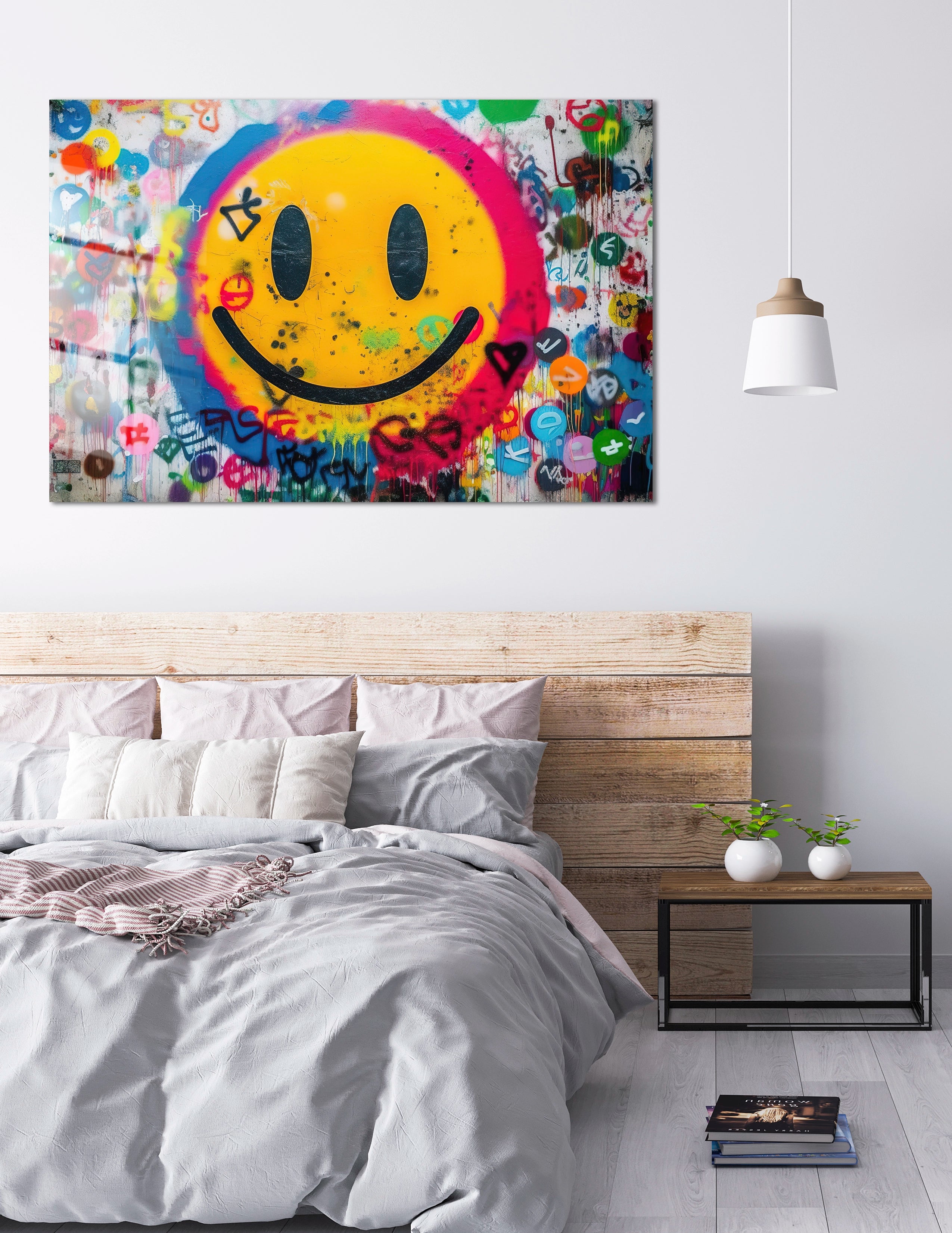 Yellow Smiley Face Painted