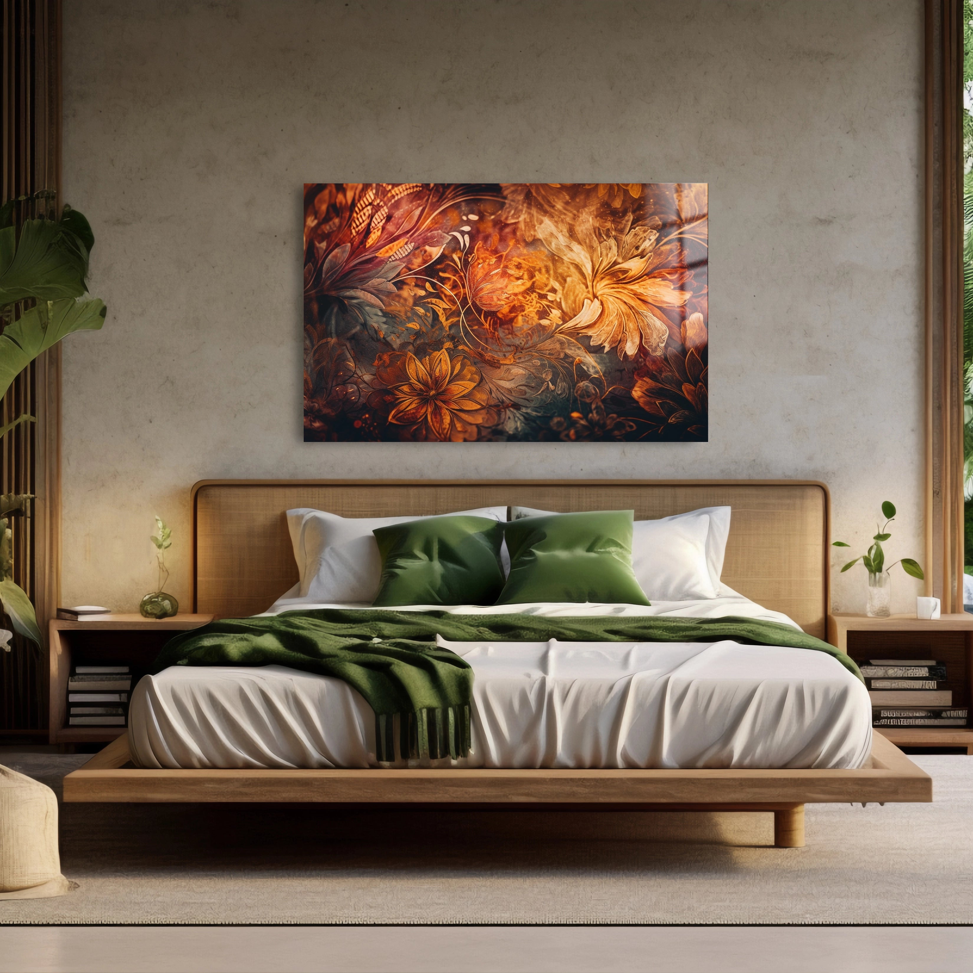 Floral Elegance Painted Antique Wallpaper Backdrop