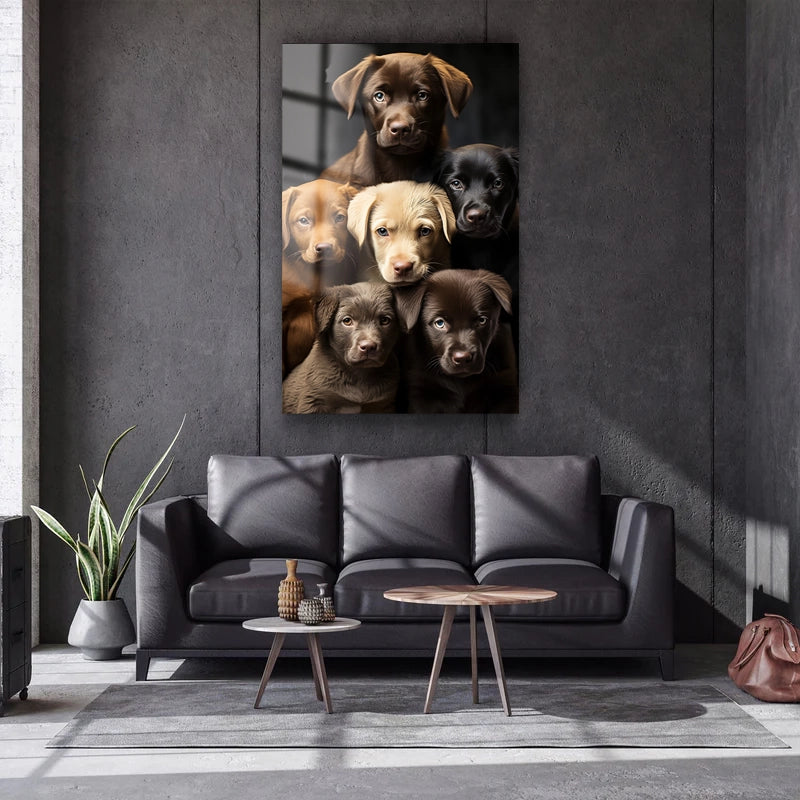Assorted Stacked Cute Dogs Labrador Retrievers With Puppies